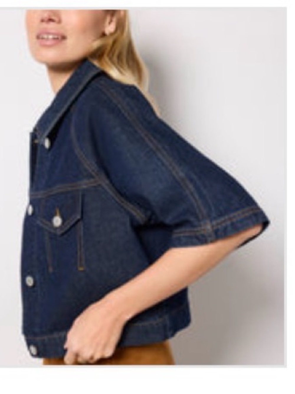 Avec Les Filles boxy cropped denim jacket